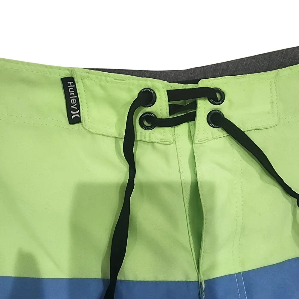 Hurley Kid Boys Board Shorts 16/28 Swim Trunks Color Block Neon Blue Green Beach